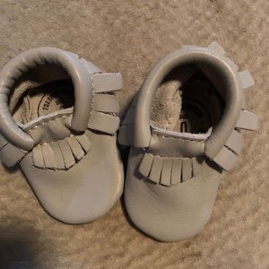 light gray freshly picked moccasins